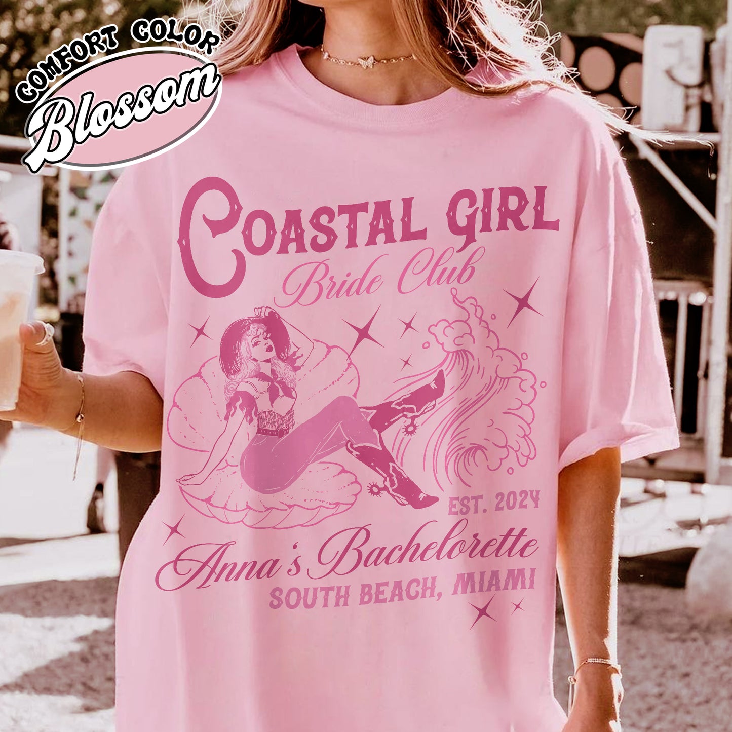 Custom Coastal Cowgirl Bachelorette Party Shirt, Beach Bachelorette Shirt, Custom Bride Shirt, Custom Bach Club Shirt, Bride To Be Shirt