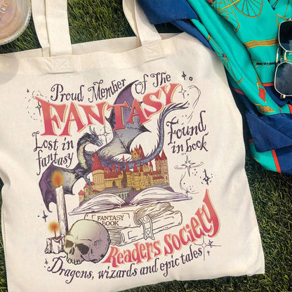 Fantasy Reader Society,Fantasy Reader Society Bag, Fantasy Reader Book Bag,Read Books Stay Weird, Romantasy Readers Society,Dragon Rider