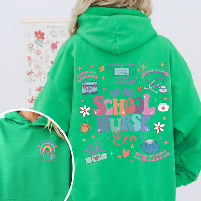 Personalized School Nurse Hoodie, Custom Nurse Hoodies, Nursing School Hoodie, Nursing School Gift, in My Nursing School Era Hoodie