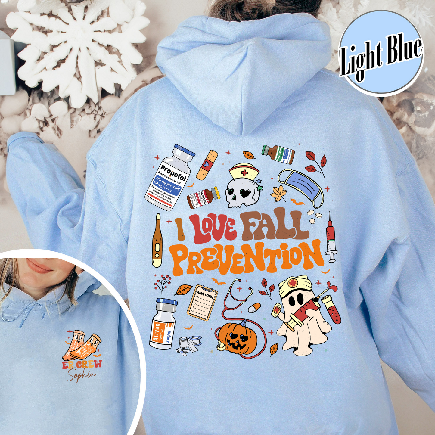 Halloween Nurse Hoodie, Custom Fall Nurse Prevention Hoodie, Nurse Boo Crew Hoodie