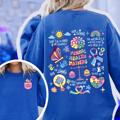 Mental Health Sweatshirt,It Is Okay To Feel All The Feels,Its Okay To Feel All The Feels Inside Out