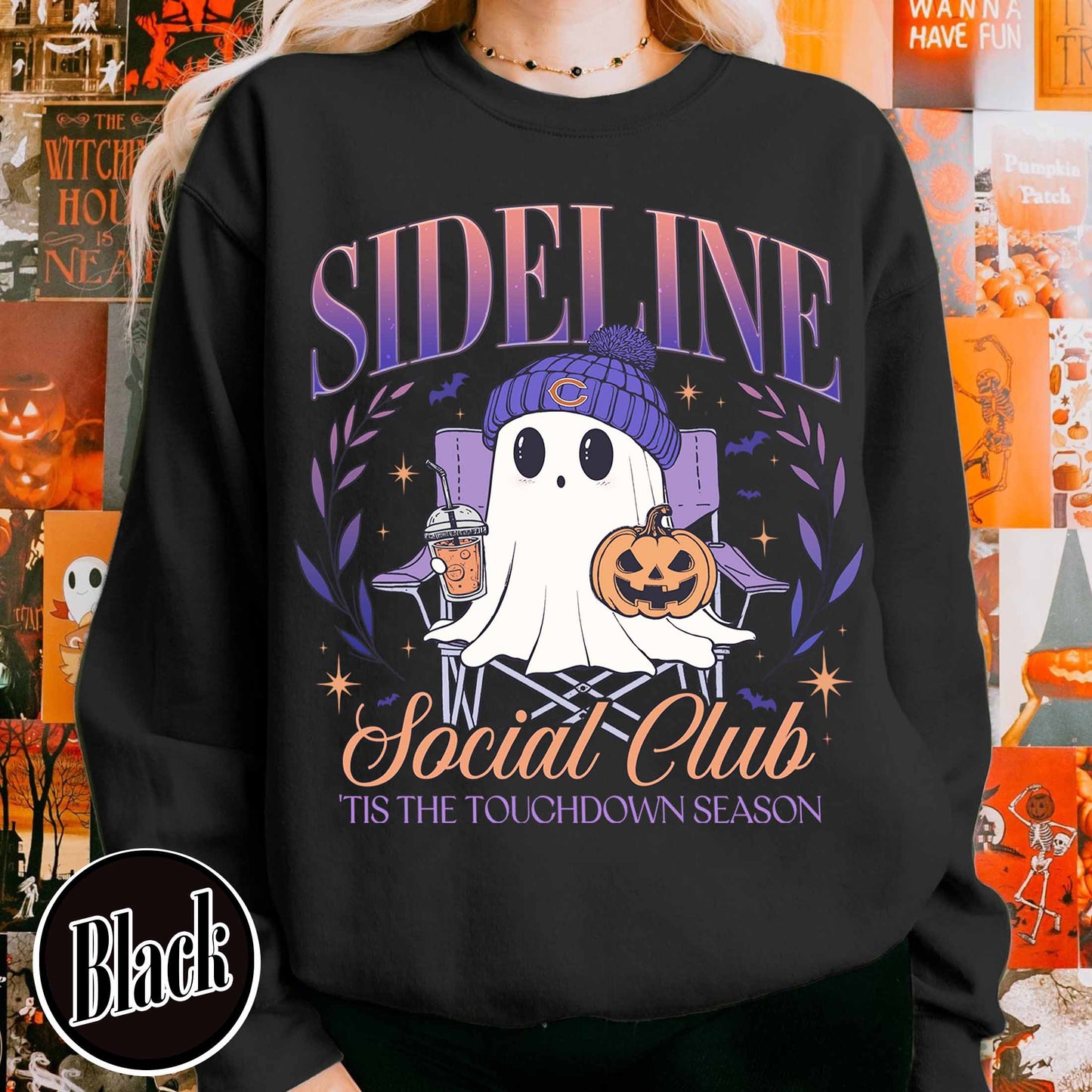 Custom Game Day Social Club Football Sweatshirt, Personalized Sideline Social Club Football Sweatshirt