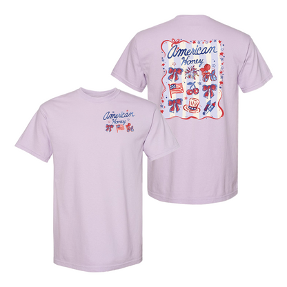 4th of July Comfort Color Shirt, American Honey Coquette Shirt, Girly Independence Day USA Shirt