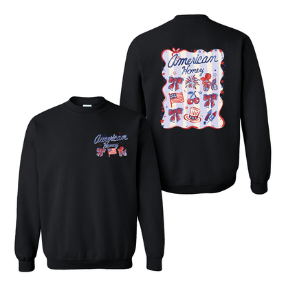 4th of July Sweatshirt, American Honey Coquette Sweatshirt, Girly Independence Day USA Sweatshirt