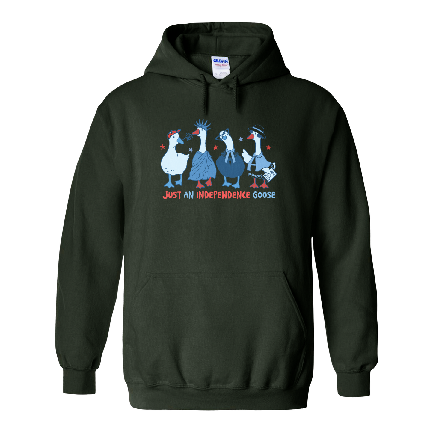 4th of July Hoodie, Just an Independence Goose Hoodie, Patriotic Feminist 4th of July Hoodie