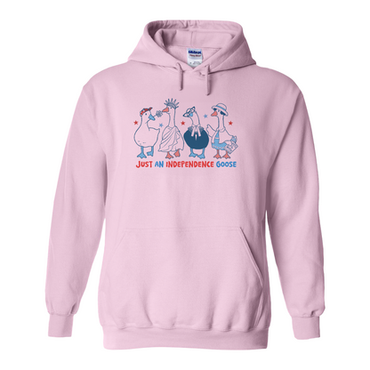 4th of July Hoodie, Just an Independence Goose Hoodie, Patriotic Feminist 4th of July Hoodie