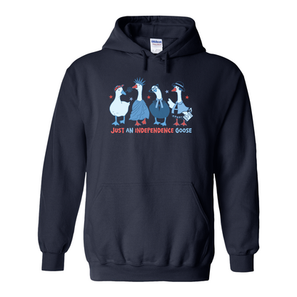 4th of July Hoodie, Just an Independence Goose Hoodie, Patriotic Feminist 4th of July Hoodie
