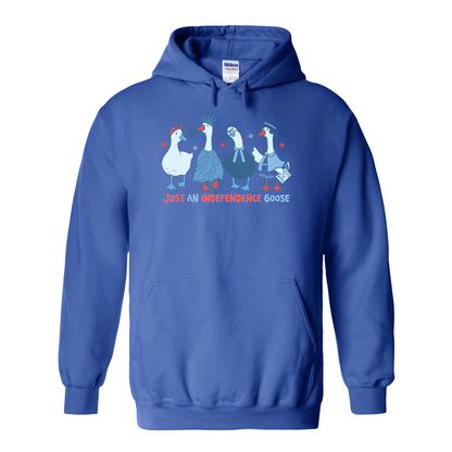 4th of July Hoodie, Just an Independence Goose Hoodie, Patriotic Feminist 4th of July Hoodie
