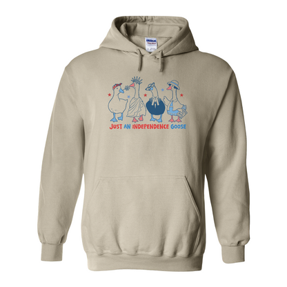 4th of July Hoodie, Just an Independence Goose Hoodie, Patriotic Feminist 4th of July Hoodie