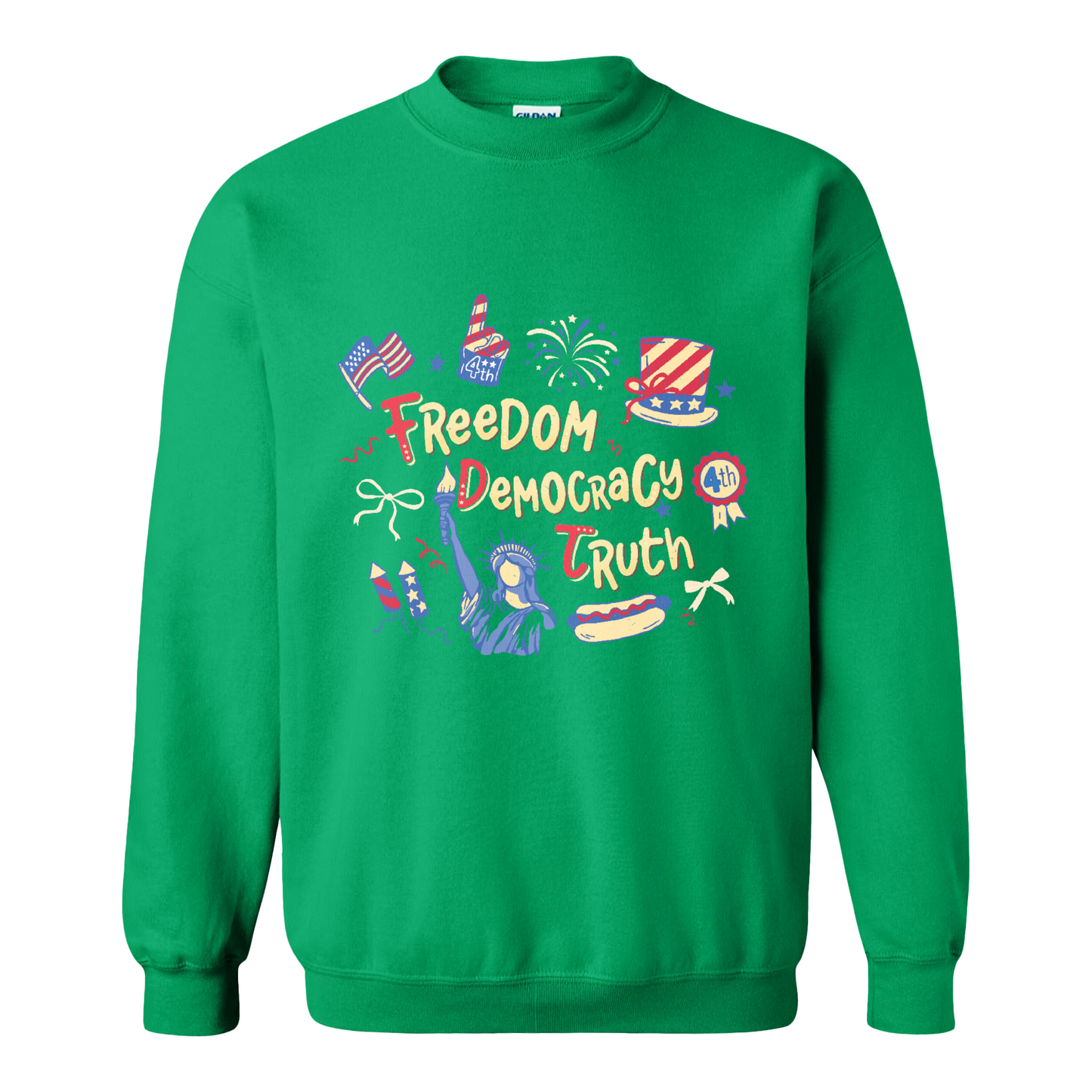 4th of July Sweatshirt, Patriotic Subtle 4th of July FDT Sweatshirt, Freedom Democracy Truth Sweatshirt