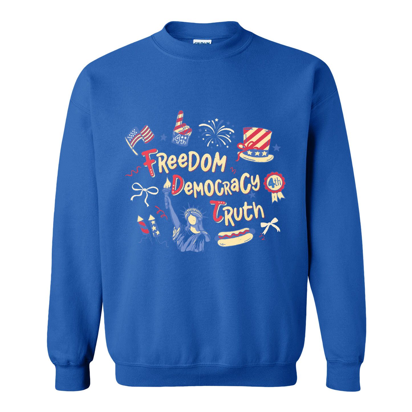 4th of July Sweatshirt, Patriotic Subtle 4th of July FDT Sweatshirt, Freedom Democracy Truth Sweatshirt