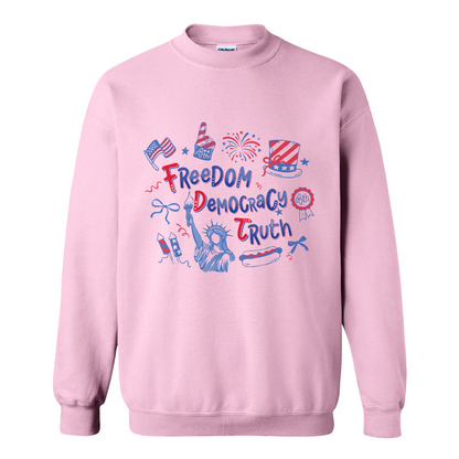 4th of July Sweatshirt, Patriotic Subtle 4th of July FDT Sweatshirt, Freedom Democracy Truth Sweatshirt