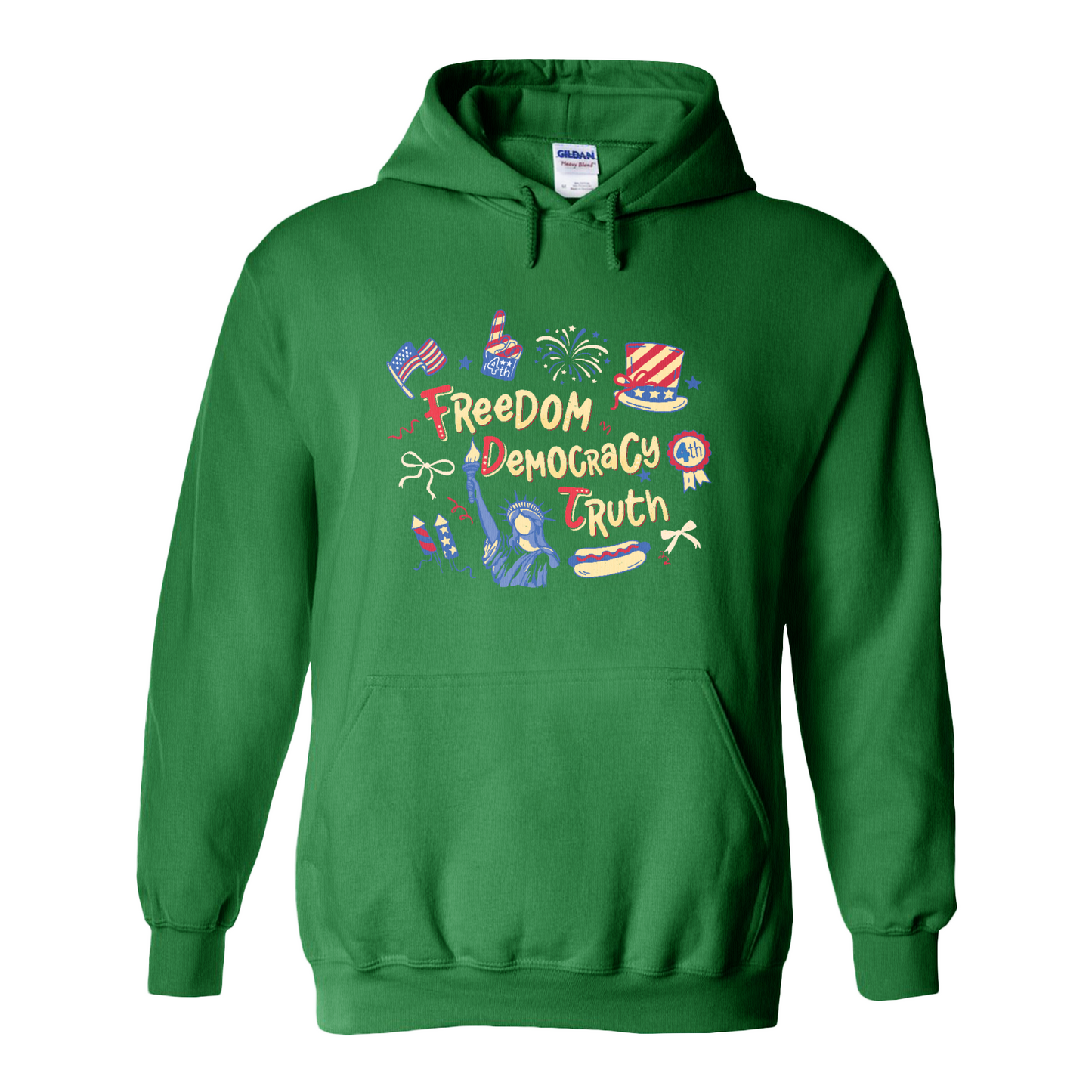 4th of July Hoodie, Patriotic Subtle 4th of July FDT Hoodie, Freedom Democracy Truth Hoodie