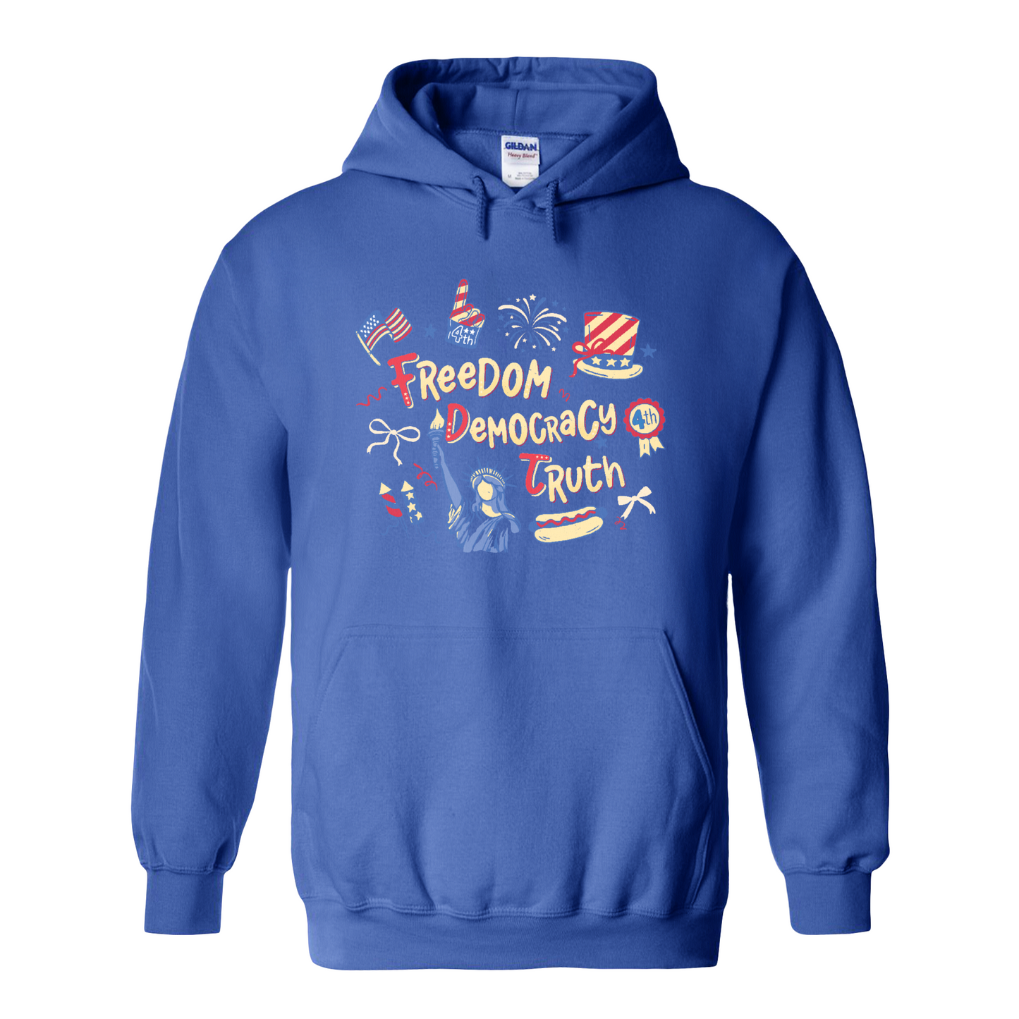 4th of July Hoodie, Patriotic Subtle 4th of July FDT Hoodie, Freedom Democracy Truth Hoodie