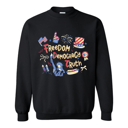 4th of July Sweatshirt, Patriotic Subtle 4th of July FDT Sweatshirt, Freedom Democracy Truth Sweatshirt