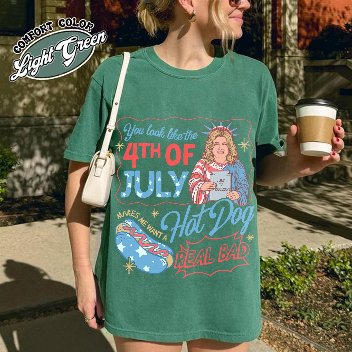 4th of July Comfort Color Shirt, You Look Like the 4th of July Makes Me Want a Hot Dog Real Bad Shirt
