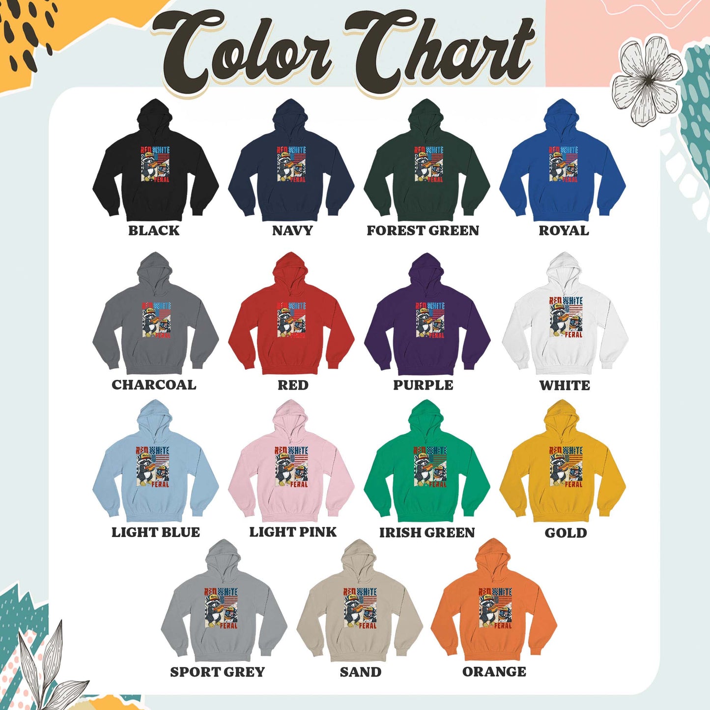 4th of July Party Hoodie, Feral Raccoon Tee Hoodie Feral Girl, Red White and Feral Hoodie