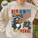 4th of July Party Sweatshirt, Feral Raccoon Tee Sweatshirt Feral Girl, Red White and Feral Sweatshirt