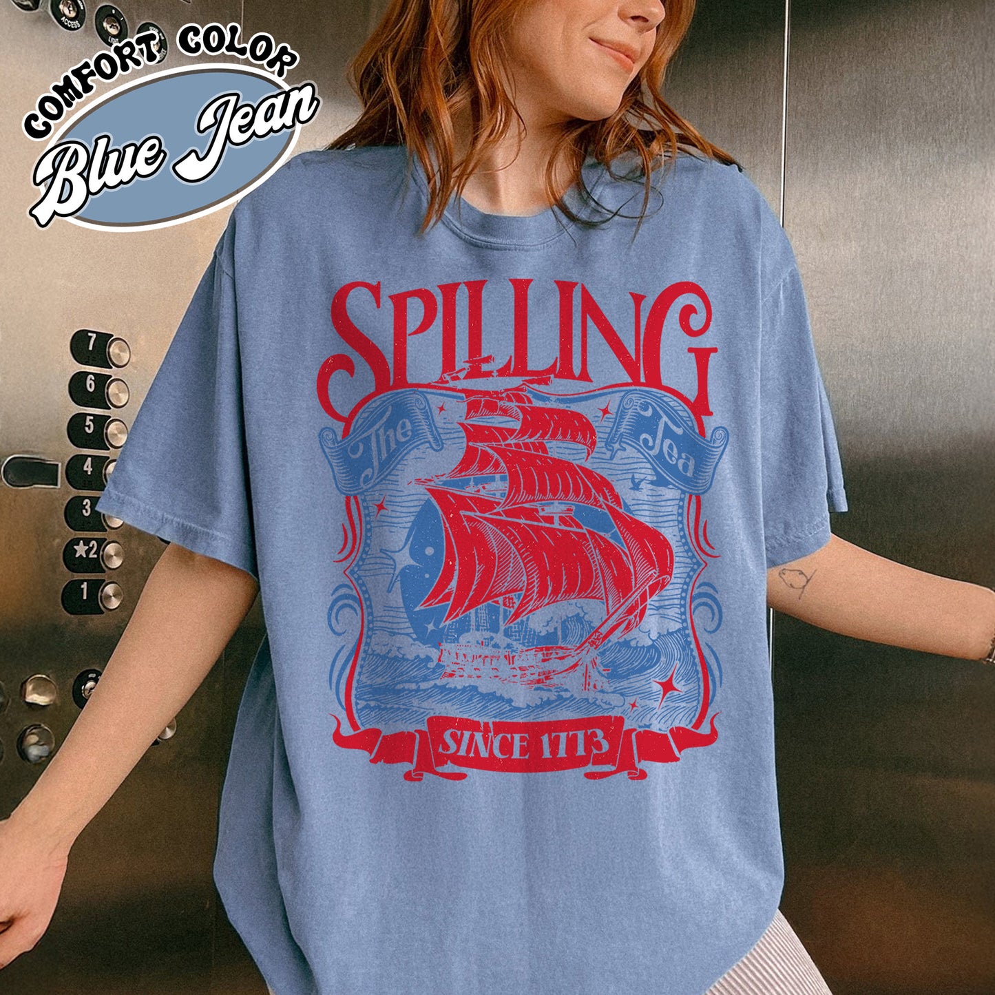 4th of July Party Comfort Colors Shirt, Spilling The Tea Since 1773 Shirt,Usa Patriotic Tee