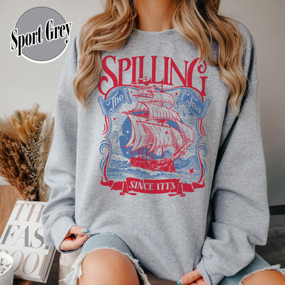 4th of July Party Sweatshirt, Spilling The Tea Since 1773 Sweatshirt,Usa Patriotic Sweatshirt