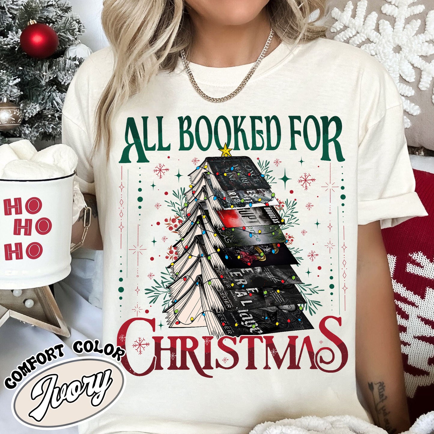 All Booked for Christmas Shirt, ACOTAR, TOG, Dark Romance Shirt, ACOTAR All Booked for Christmas Shirt, Dragon Rider, Book Christmas Tree Shirt