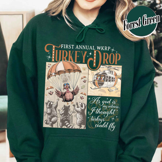 Turkey Drop Hoodie, First Annual Thanksgiving Hoodie, Thanksgiving Hoodie, Thanksgiving Humorous Hoodie, Retro Pumpkin Season Hoodie, Fall Hoodie