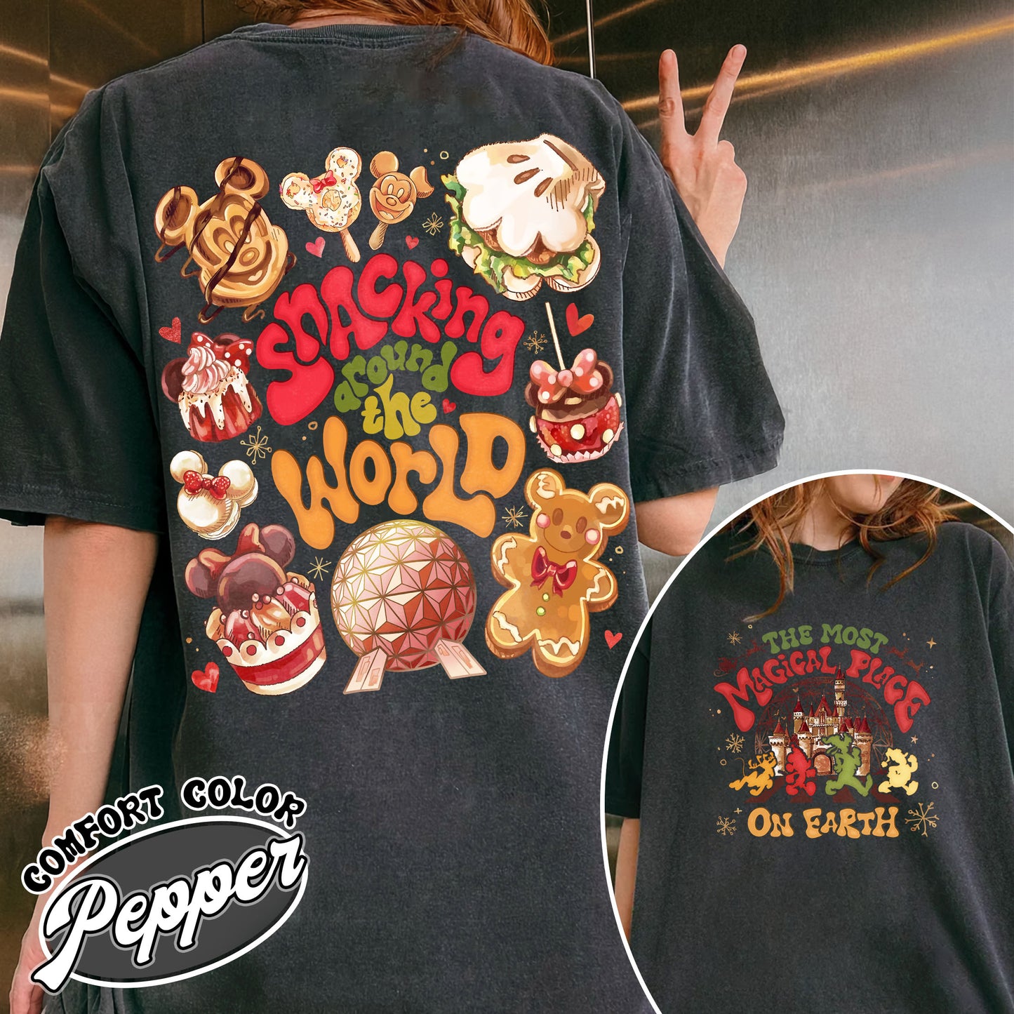 The Most Magical Place on Earth Shirt, Snacking Around the World Shirt, Cookies Christmas Family, Magic Kingdom Christmas, Family Trip Shirt