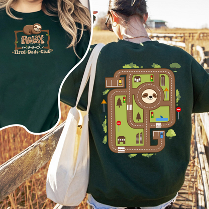 Race Car Track Sweatshirt for Dad, Race Track Sweatshirt for Dad, Racing Sweatshirt for Dad, Tired Dads Club Sweatshirt, Tired Dads Club, Toy Car Massage