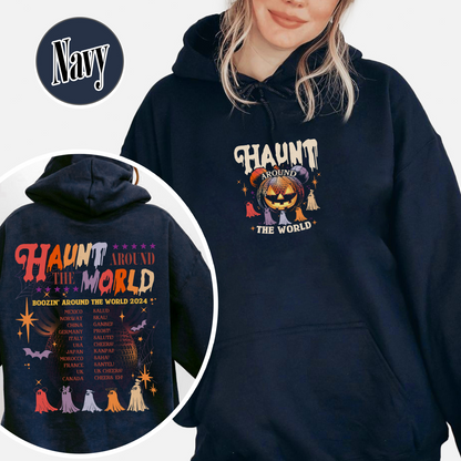 Halloween Disney Hoodie, Epcot Drink Around the World Hoodie, Haunt Around the World Hoodie