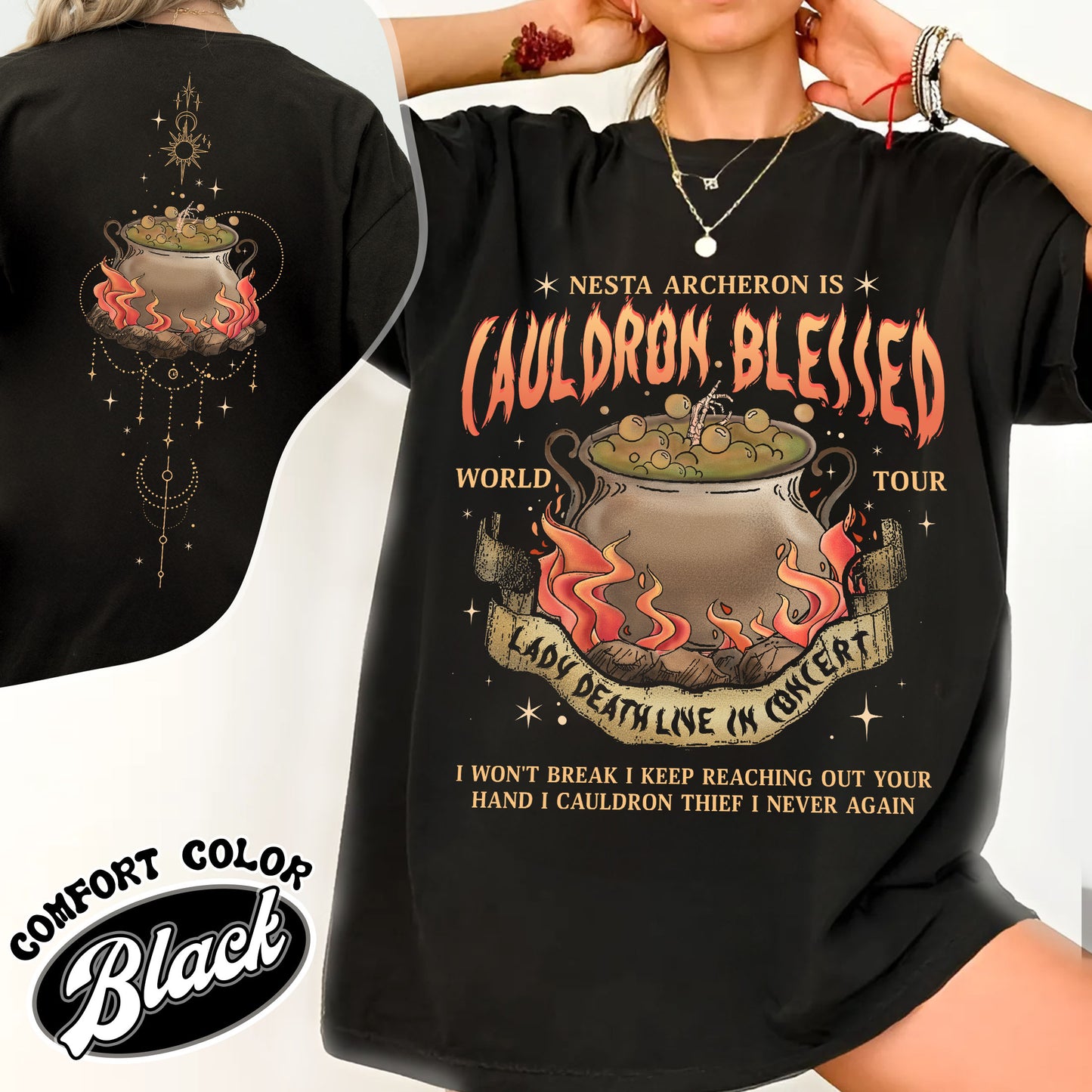 Nesta Archeron Comfort Color Shirt, Cauldron Blessed Shirt, Nesta Archeron Cauldron Blessed, Nesta Archeron Gifts, Acosf Shirt, Lady Death Shirt, Bookish Gift