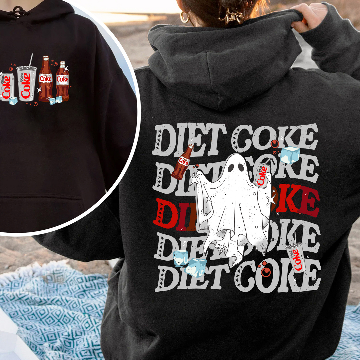 Halloweeen Ghost Hoodie, Diet Coke Ghost Hoodie, Diet Coke Teacher Hoodie