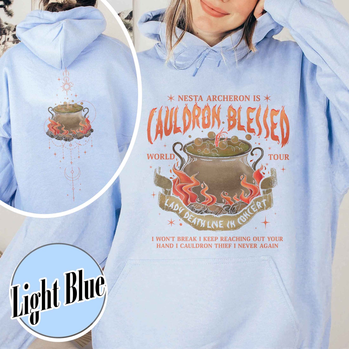 Nesta Archeron Hoodie, Cauldron Blessed Hoodie,Nesta Archeron Cauldron Blessed,Nesta Archeron Gifts, Acosf Hoodie,Lady Death,Bookish Gift