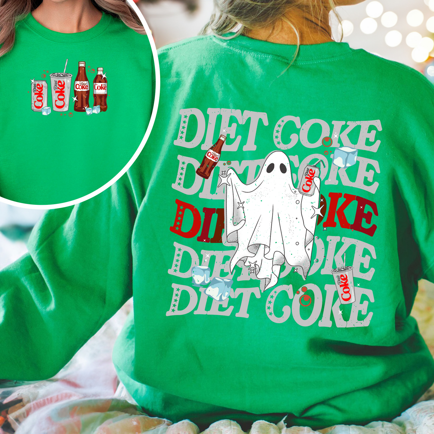 Halloweeen Ghost Sweatshirt, Diet Coke Ghost Sweatshirt, Diet Coke Teacher Sweatshirt