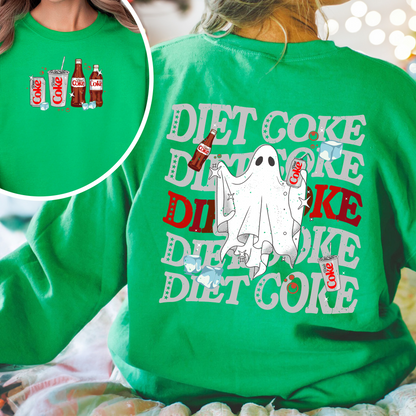 Halloweeen Ghost Sweatshirt, Diet Coke Ghost Sweatshirt, Diet Coke Teacher Sweatshirt