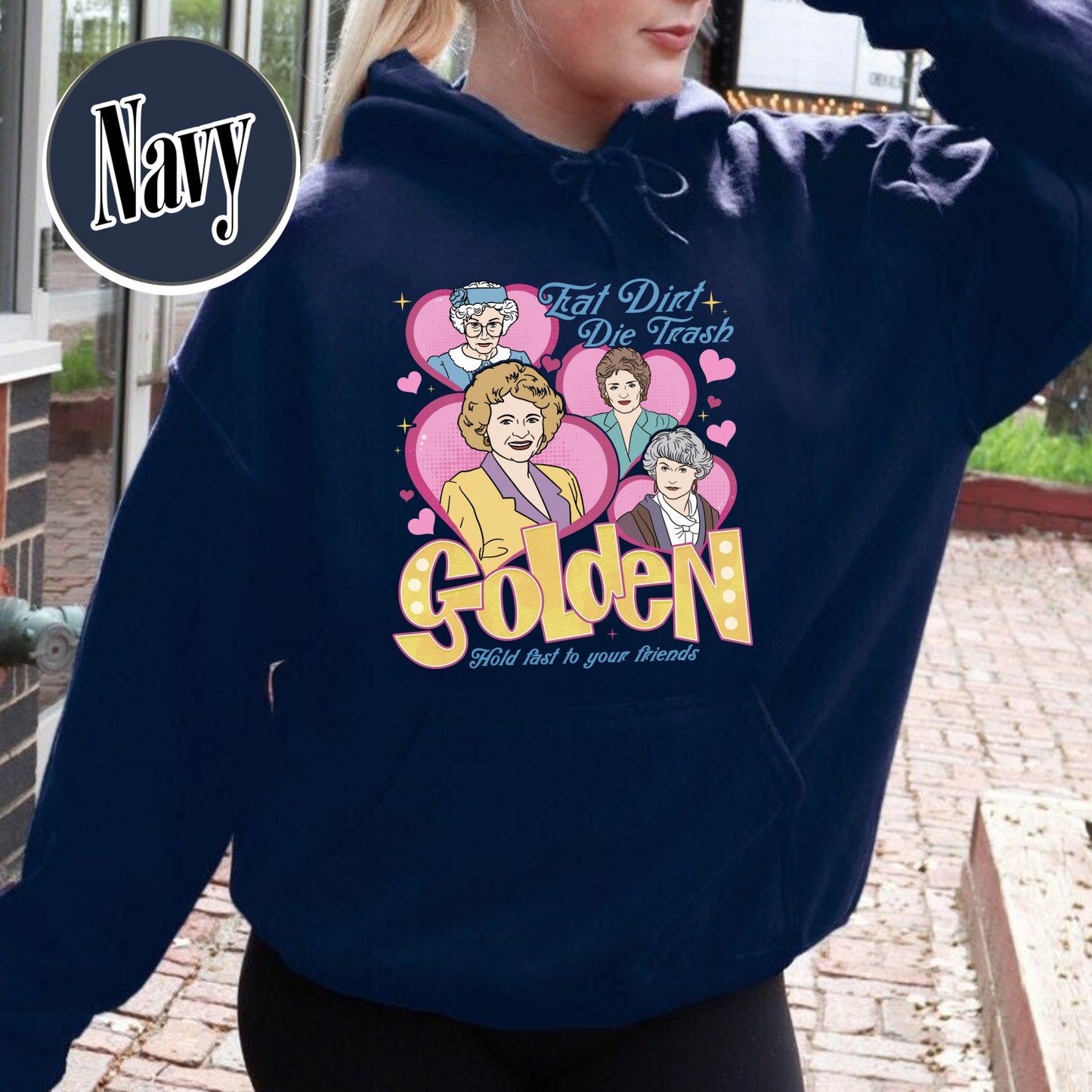Family Hoodie, Eat Dirt Die Trash Stay Golden Hoodie, 90s Sitcom Mom Vibes Hoodie