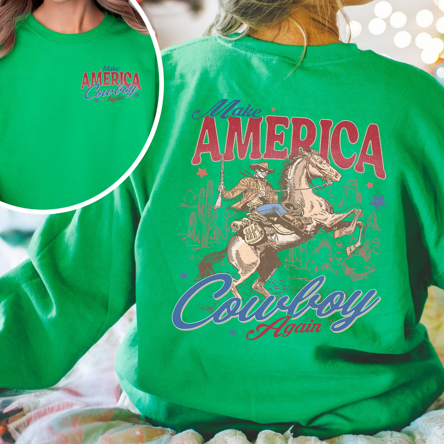 Make America Cowboy Again Sweatshirt, Make America Cowboy Again Sweatshirt, 4th of July Shirts, 4th of July Sweatshirt, 4th of July Western Sweatshirt