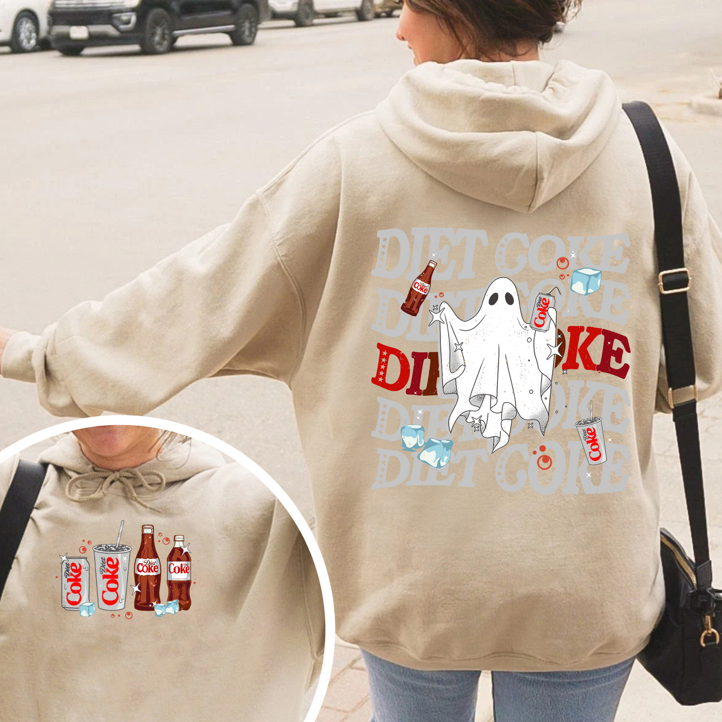 Halloweeen Ghost Hoodie, Diet Coke Ghost Hoodie, Diet Coke Teacher Hoodie