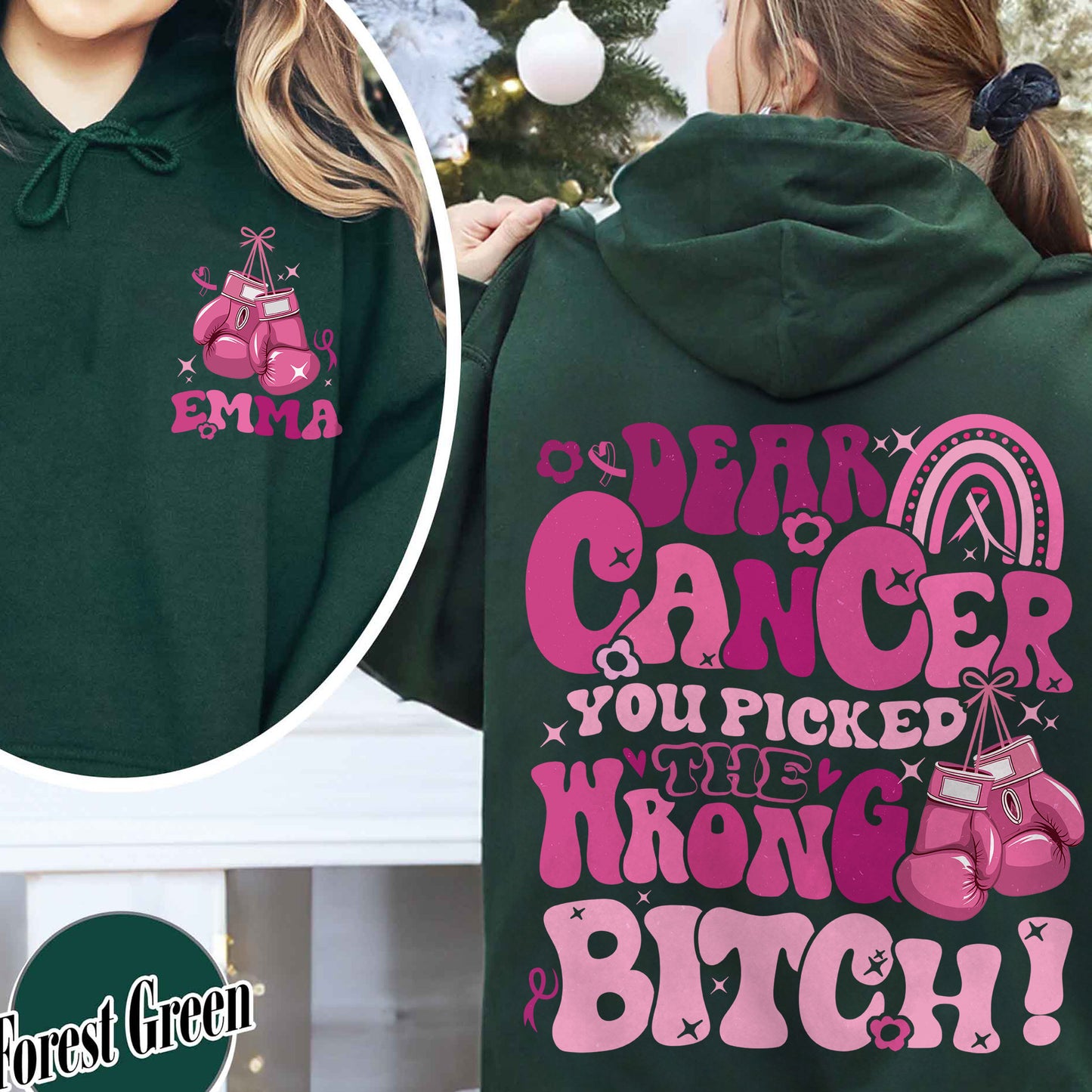 Cancer Awareness Hoodie, Dear Cancer, You Picked the Wrong Bitch Hoodie, Funny Cancer Hoodie, Breast Cancer Support, Cancer Hoodie, Cancer Gift