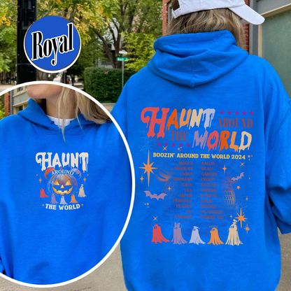 Halloween Disney Hoodie, Epcot Drink Around the World Hoodie, Haunt Around the World Hoodie
