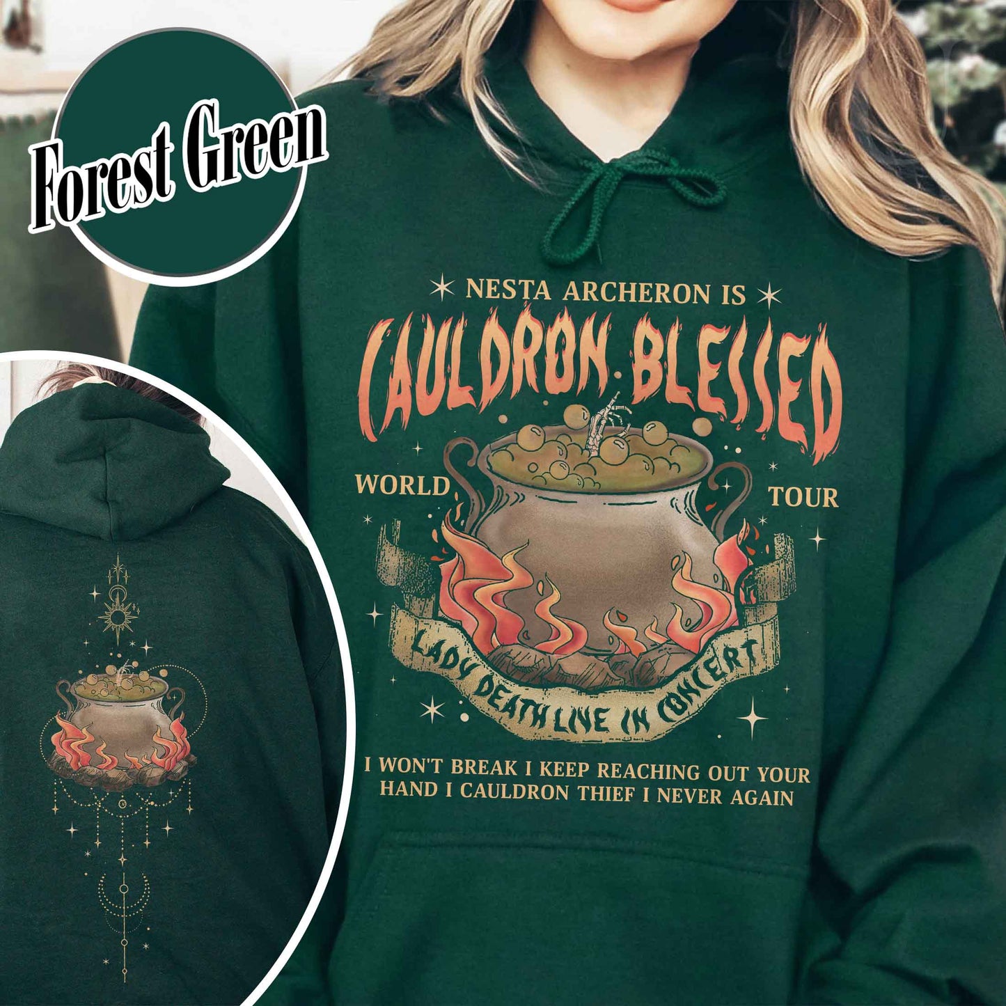 Nesta Archeron Hoodie, Cauldron Blessed Hoodie,Nesta Archeron Cauldron Blessed,Nesta Archeron Gifts, Acosf Hoodie,Lady Death,Bookish Gift