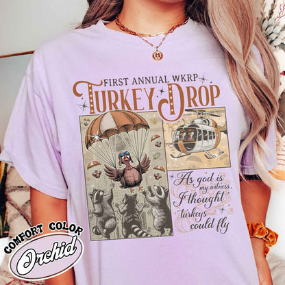 Turkey Drop Shirt, First Annual Thanksgiving Day, Thanksgiving Tee, Thanksgiving Humorous Shirt, Retro Pumpkin Season Sweatshirt, Fall Shirt