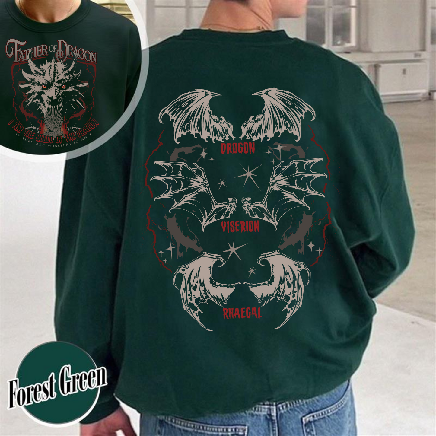 Father of the Dragon SweatShirt, Mother of Dragons SweatShirt, Mother of Dragon Year of the Dragon, Father of Dragons SweatShirt, GOT SweatShirt