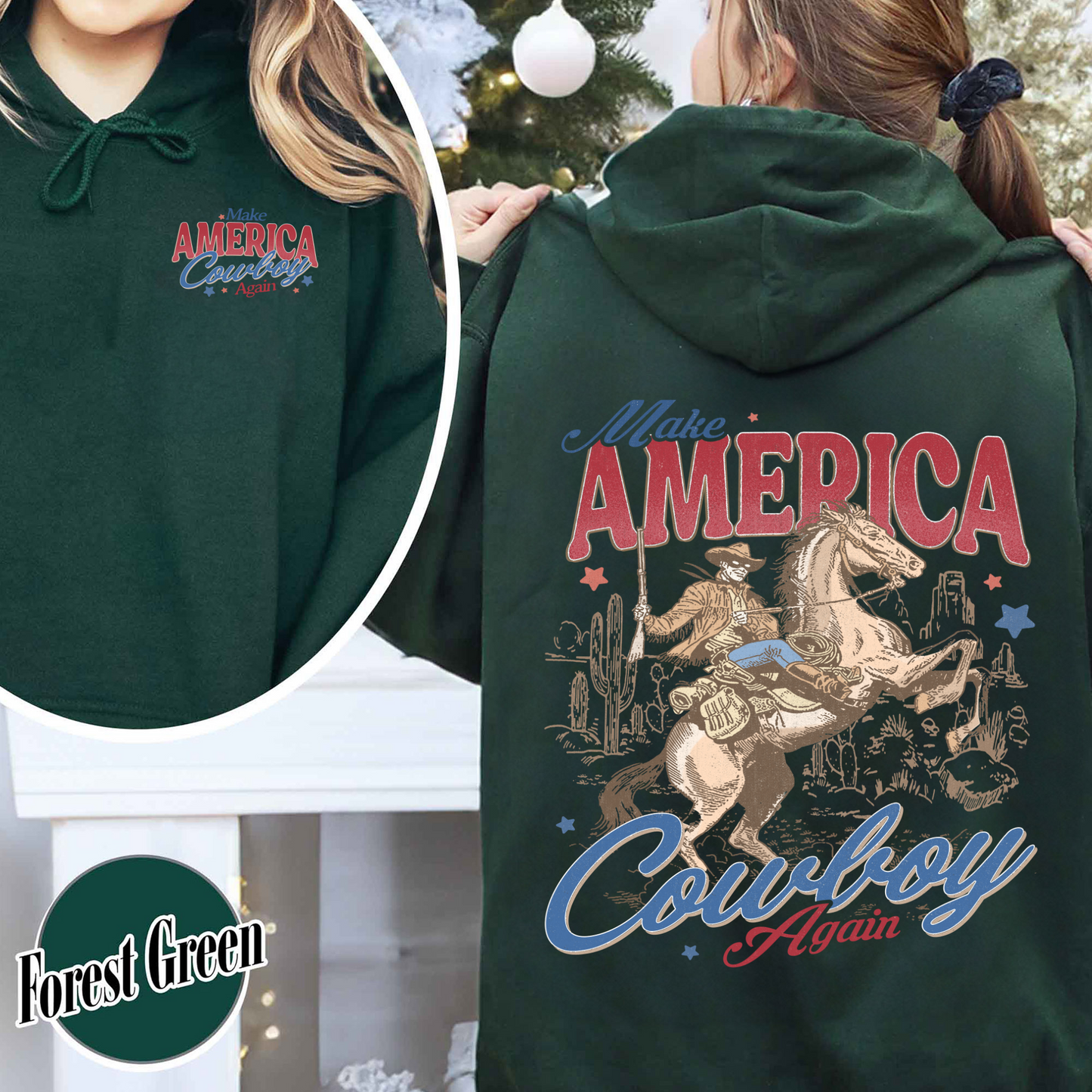 Make America Cowboy Again Hoodie, Make America Cowboy Again Hoodie, 4th of July Shirts, 4th of July Hoodie, 4th of July Western Hoodie