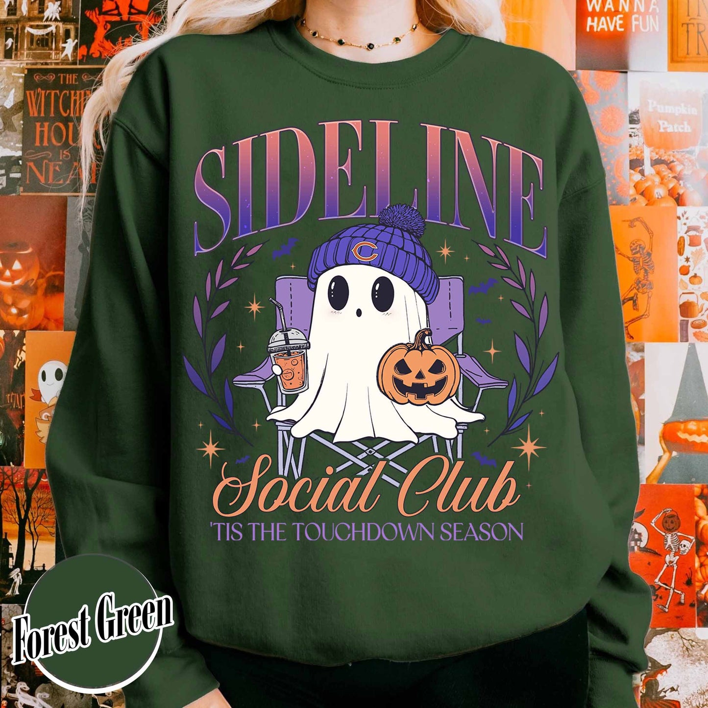 Custom Game Day Social Club Football Sweatshirt, Personalized Sideline Social Club Football Sweatshirt