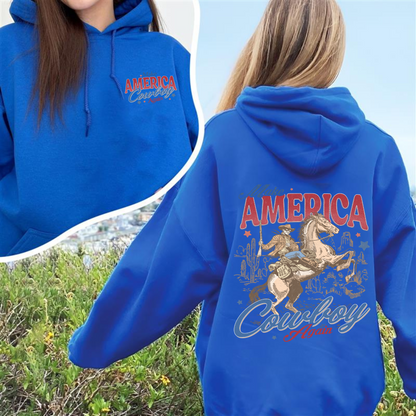 Make America Cowboy Again Hoodie, Make America Cowboy Again Hoodie, 4th of July Shirts, 4th of July Hoodie, 4th of July Western Hoodie