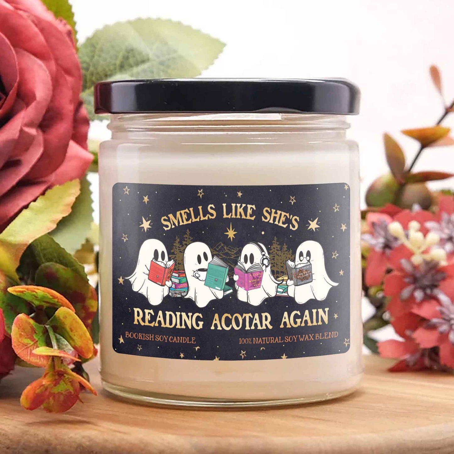 Smells Like She’s Reading Acotar Again Candle, BOO Read Book Candle,Spooky Readers Candle,Romance Reader Candle, Acotar Candle,Gift for Reader