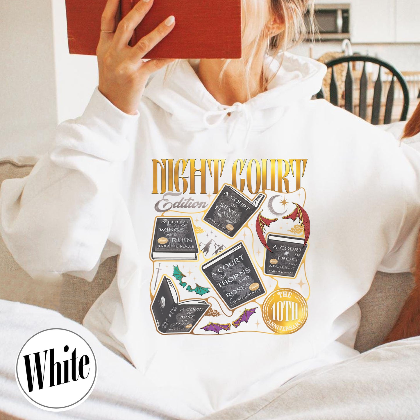 ACOTAR the Night Court 10th Anniversary Edition Hoodie, SJM Merch, Gift for Book Lover