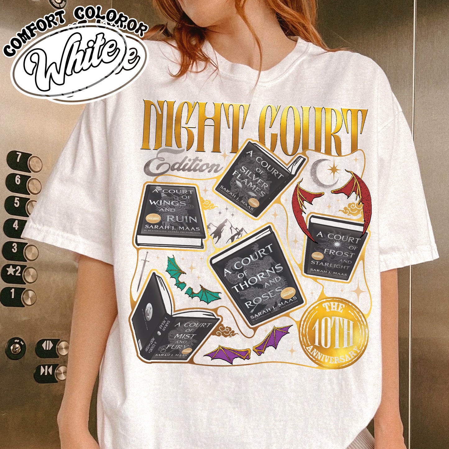 ACOTAR the Night Court 10th Anniversary Edition Comfort Color Shirt, SJM Merch, Gift for Book Lover