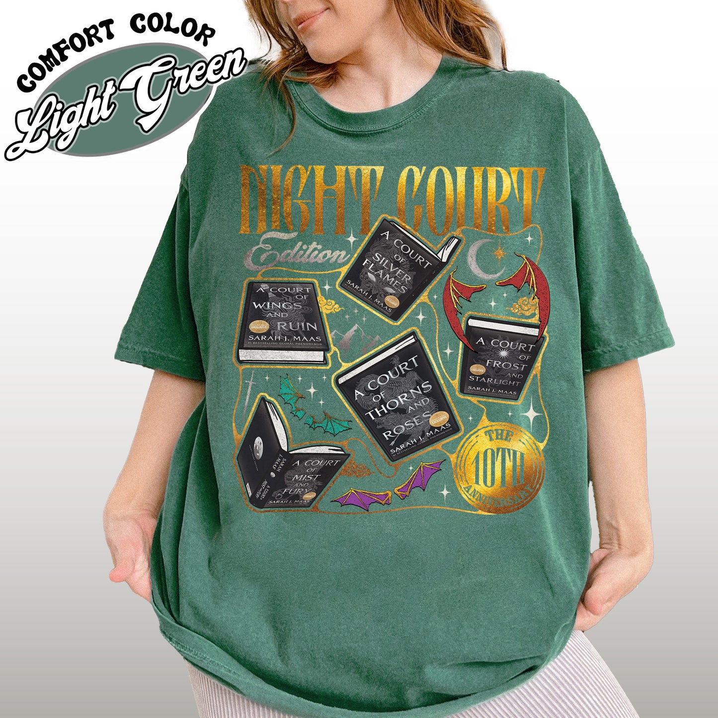 ACOTAR the Night Court 10th Anniversary Edition Comfort Color Shirt, SJM Merch, Gift for Book Lover