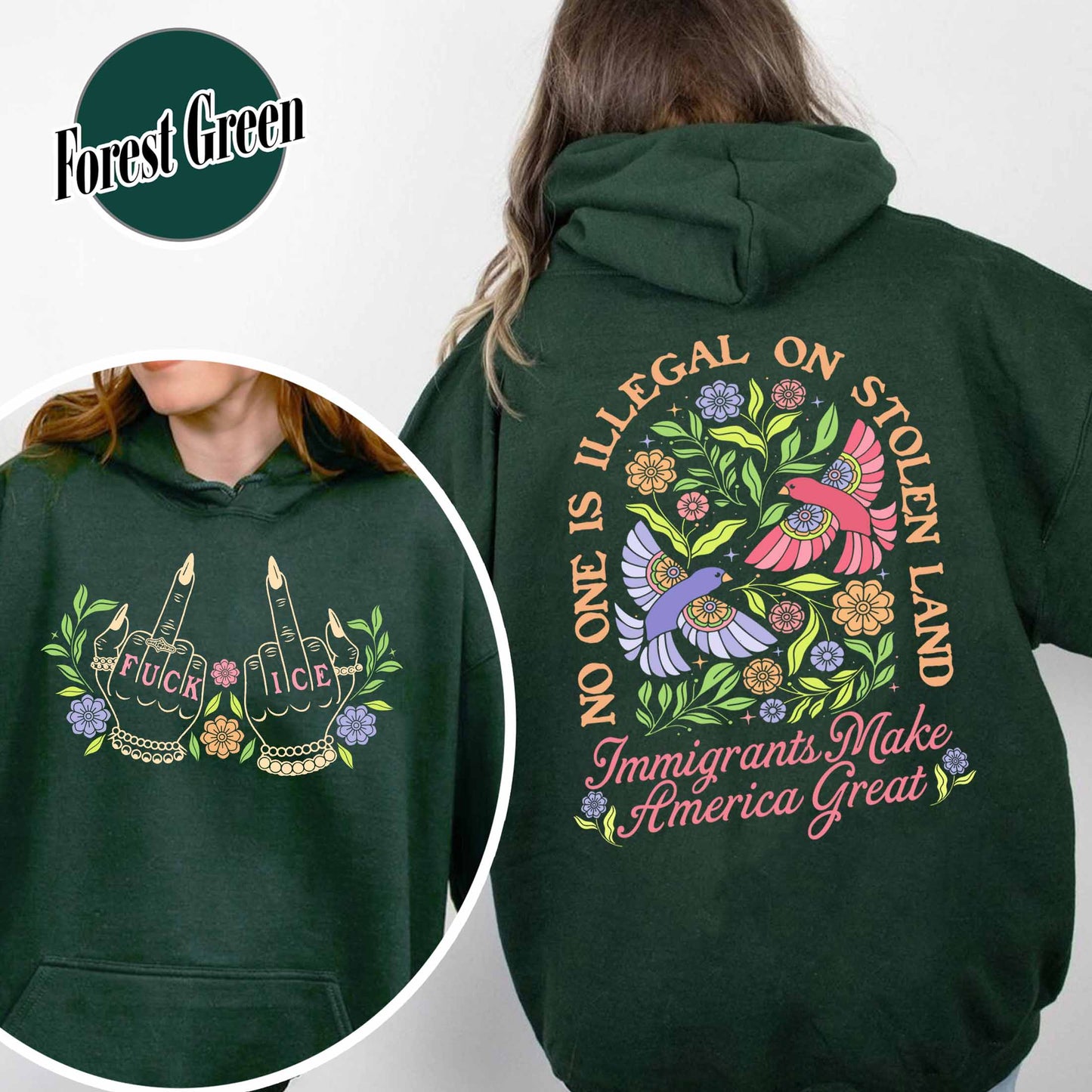 Anti ICE Hoodie, No One Is Illegal On Stolen Land Hoodie, Social Justice Hoodie